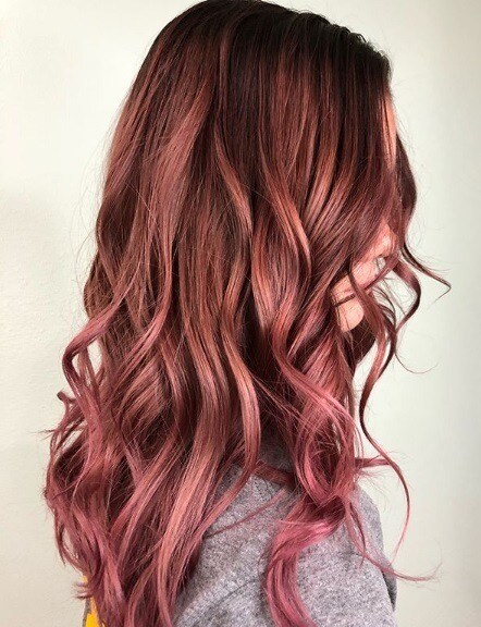 red hair color with red highlights