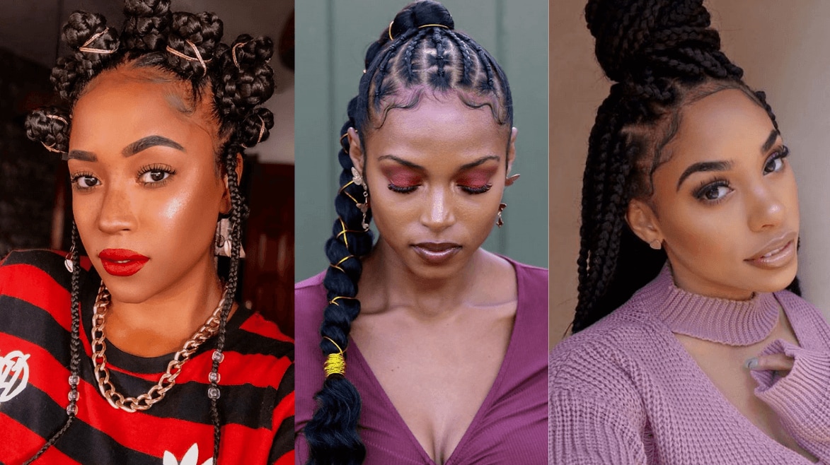 trendy straight back braids