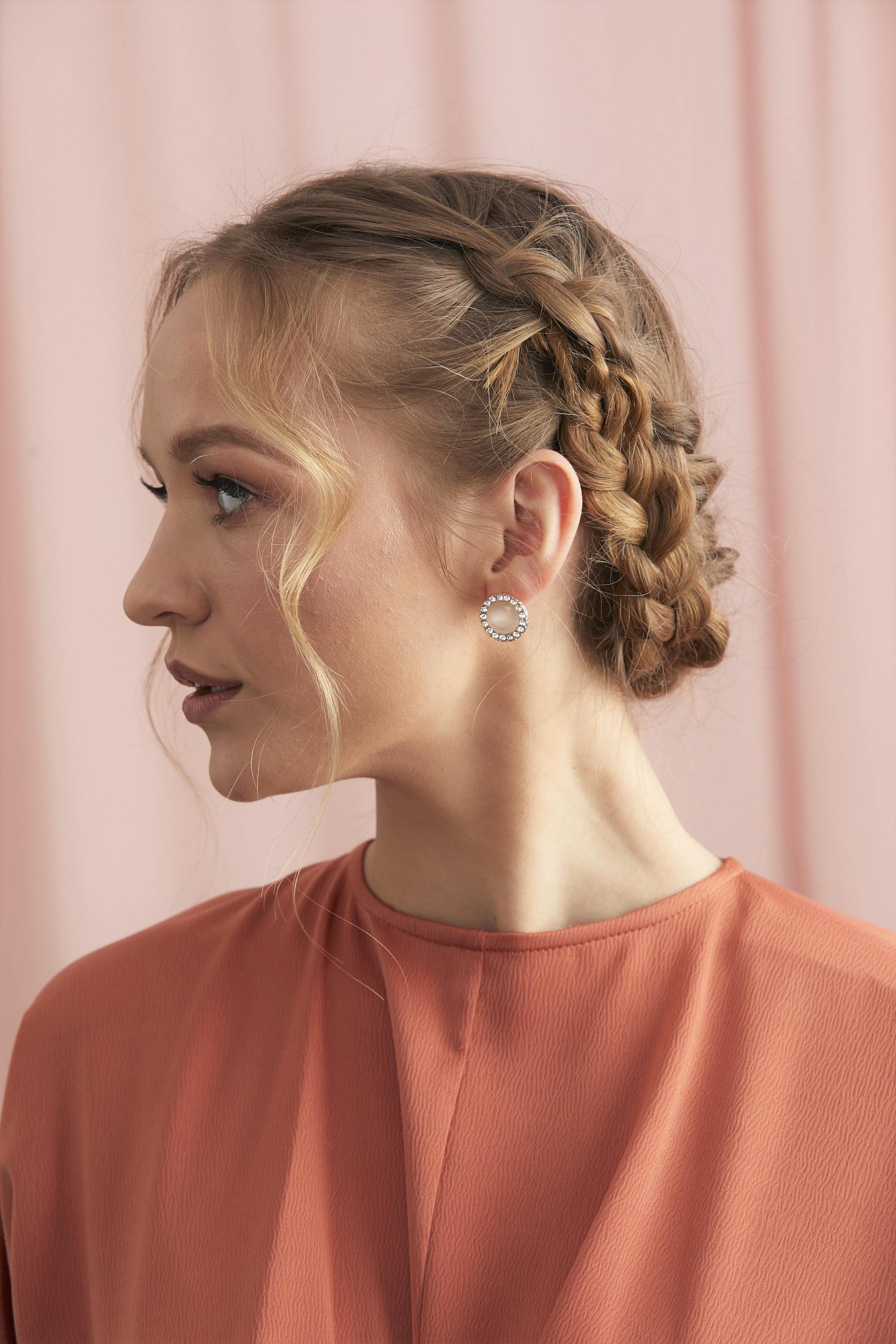 Image of Dutch braid hairstyle for wedding guest